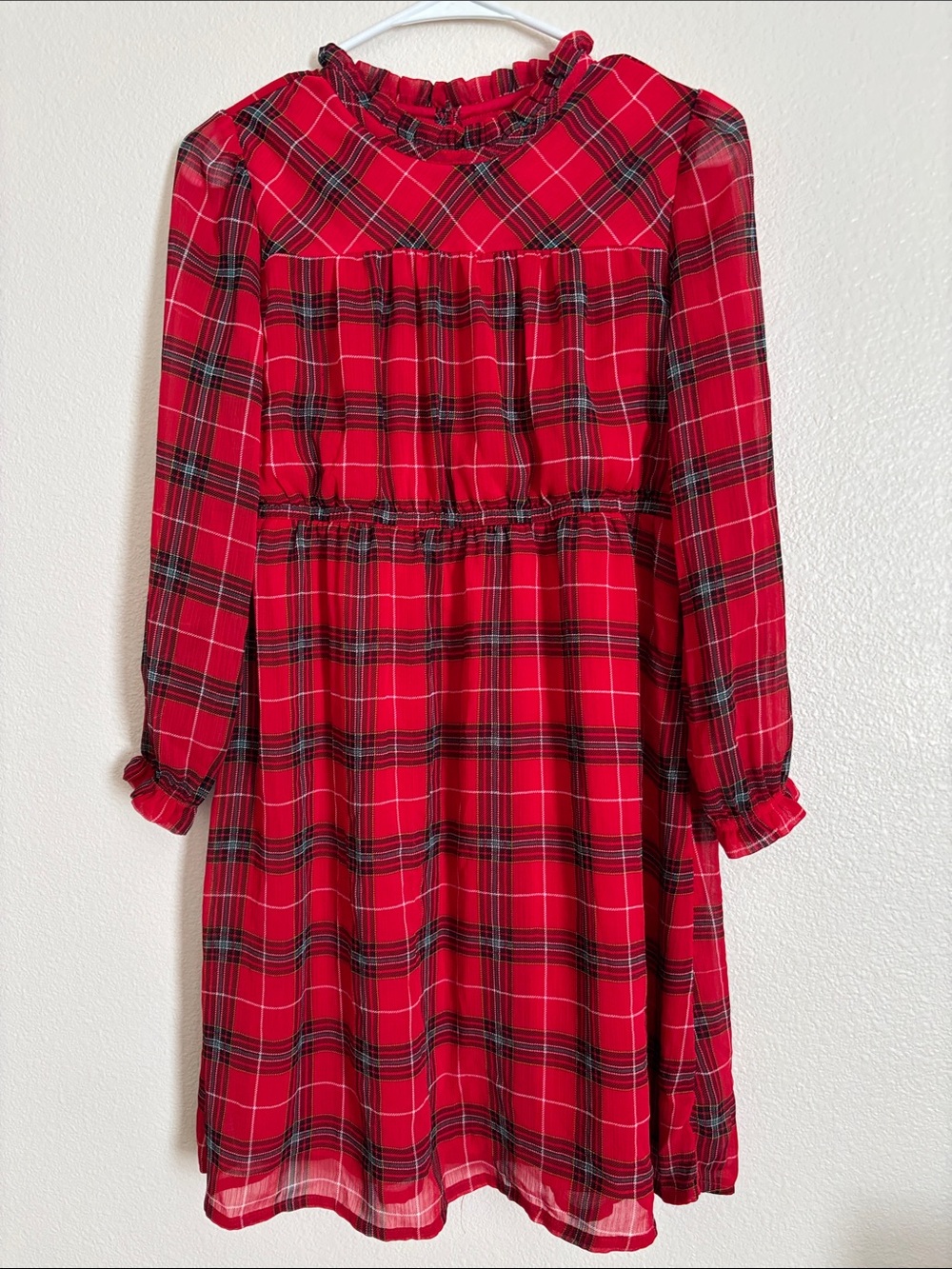 Wonder Nation Girl’s Plaid Christmas Dress Size Large